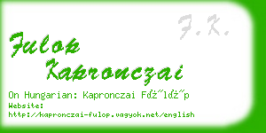 fulop kapronczai business card